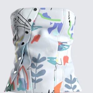 Finesse Dominic Doodle Print Top - L